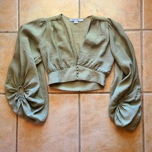 Olive Green Crop Top